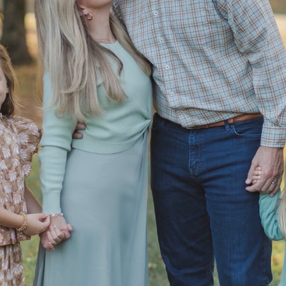 Anthropologie Gemini twofer sweater dress sage green color - Picture 3 of 8